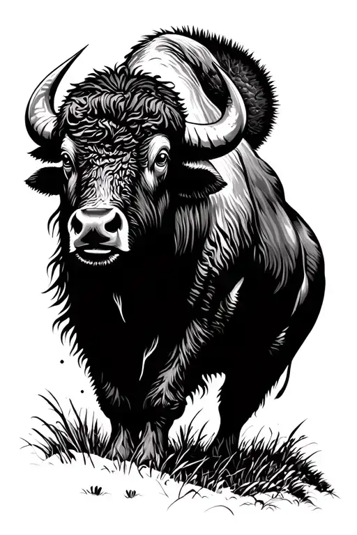 Buffalo In Nature Scene