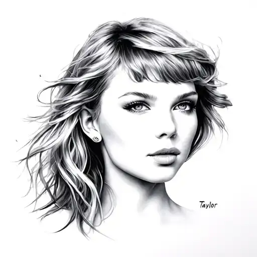 Taylor Swift Portrait Tattoo Design
