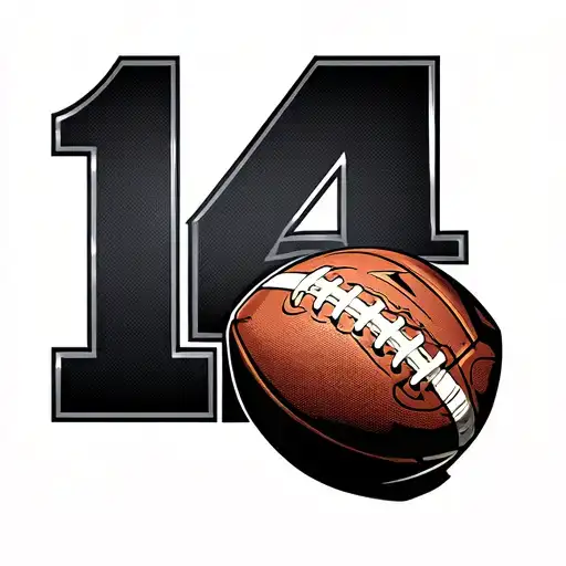 Number 14 And Football