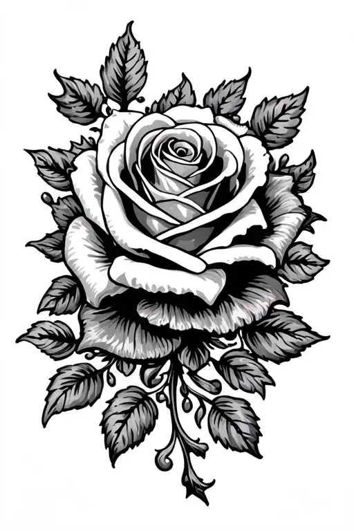 Rose And Filigree Design