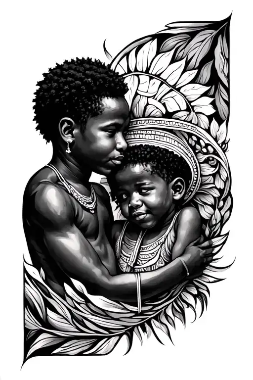 African Heritage And Sons Intertwined Symbolizing