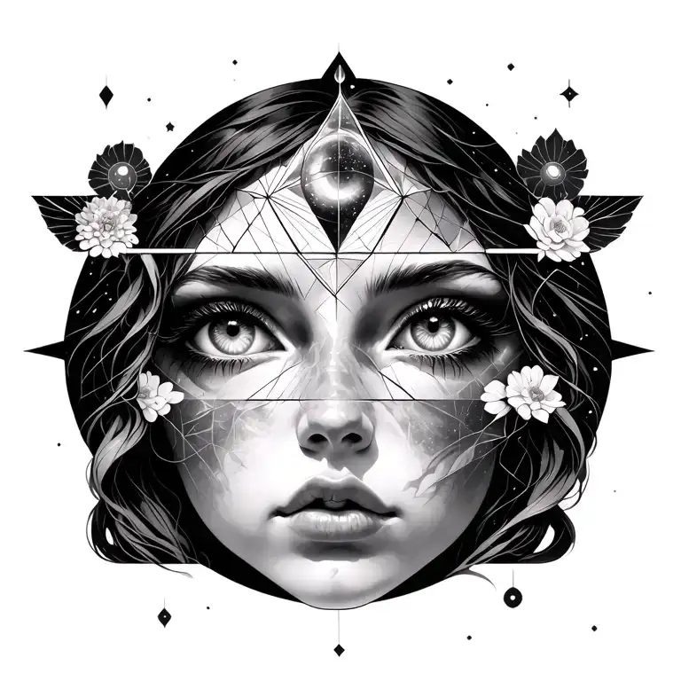 Hanging Man Afterlife Female Figure Eyes The Universe Infinite Divine Geometry Argentina