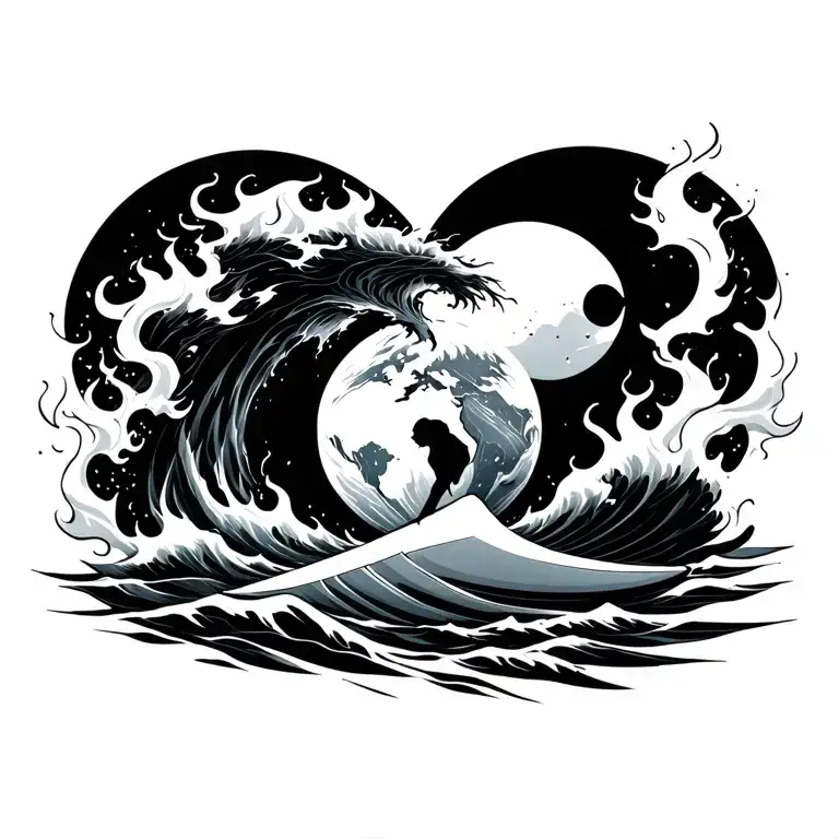 Earth Air Fire Water Surfing Yin