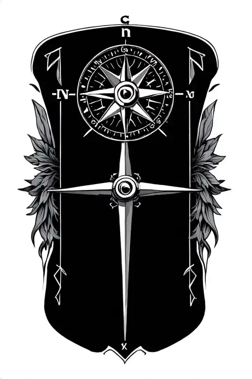 Motorcycle Compass Rose Surrounded