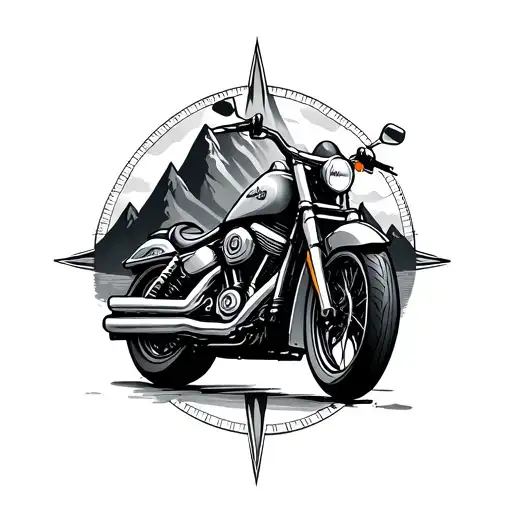 Motorcycle Mountains Compass