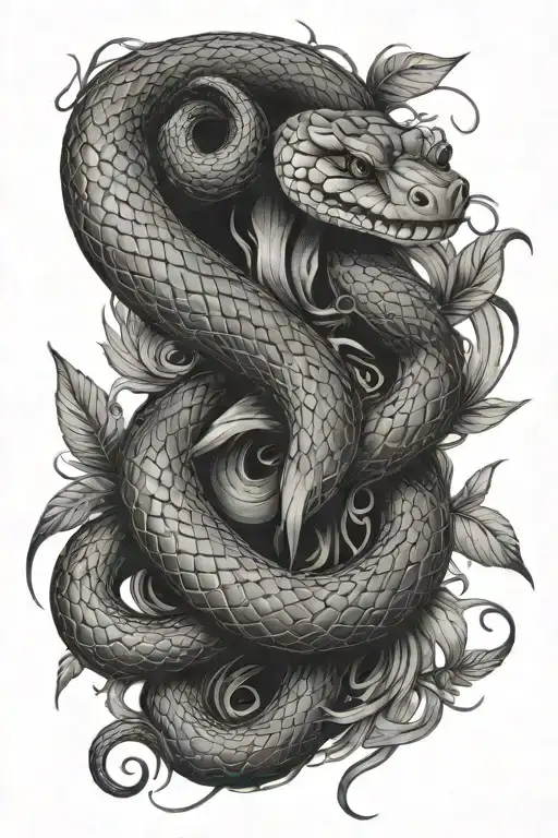 Snake Wrapped Around Ankle Traveling Up The Leg