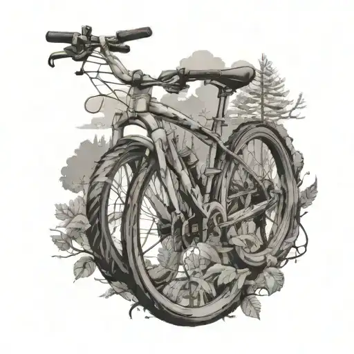 A Mountain Bicycle Riding In The Woods