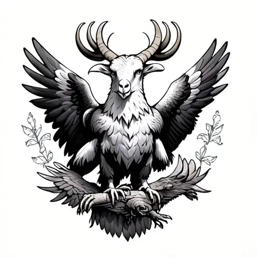 Eagle And Goat Surrounded