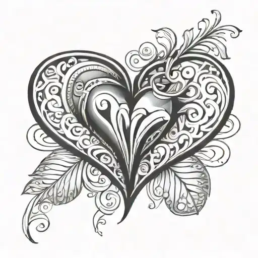 T And A Love Heart Shape