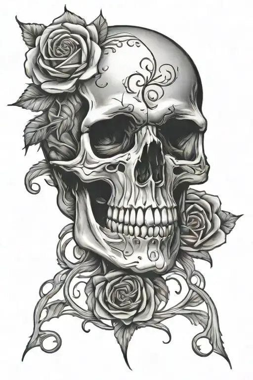 Skull With Roses