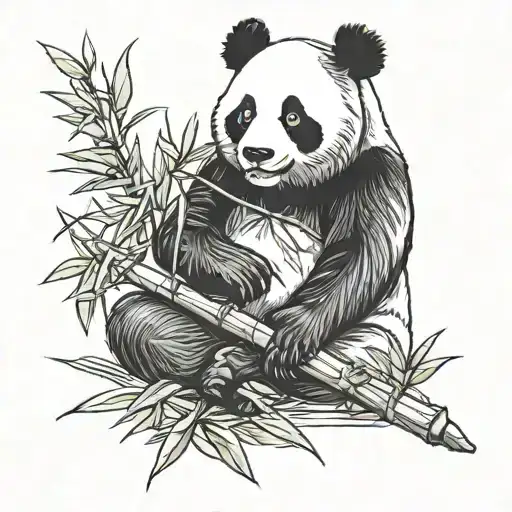 Panda Eating Bamboo