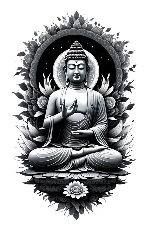 Buddha Surrounded By Elements