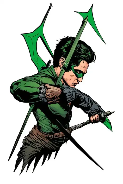 Green Arrow Looking Down Bow Tv Show