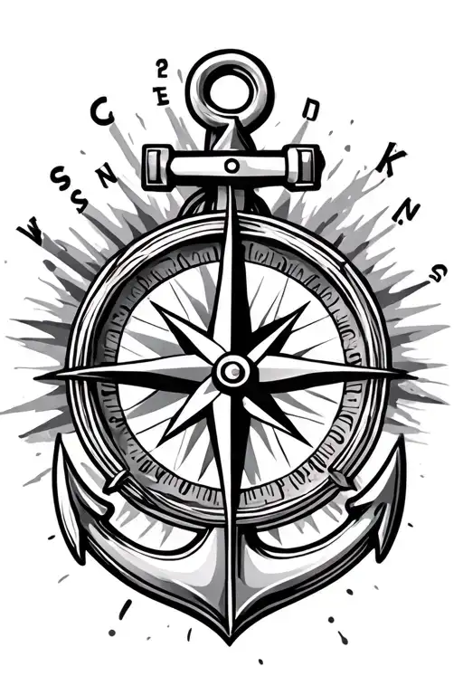 Compass And Anchor Intertwined