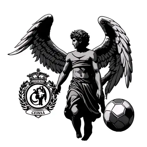 Iemanja With An Angel With Wings And The Symbol Of The International Sport Club