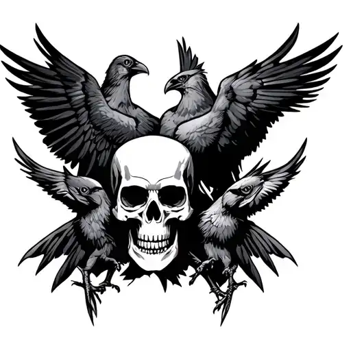 Skull And Crows Viking