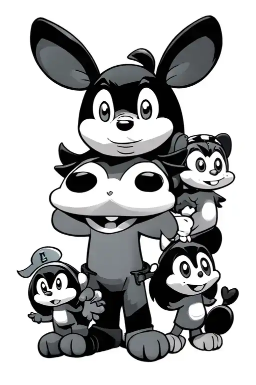 Full Sleeve Design Of Loveable Cartoon Characters From The 90'S And 2000'S