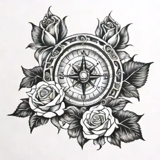Roses Around Compass