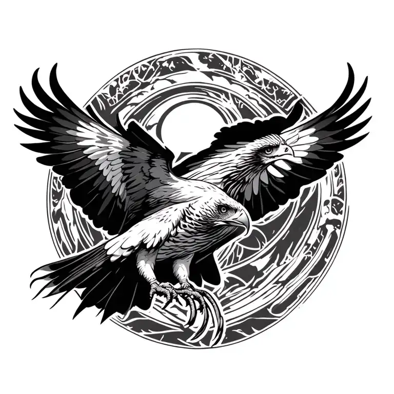 Hawk Flying To Catch Prey With Talons