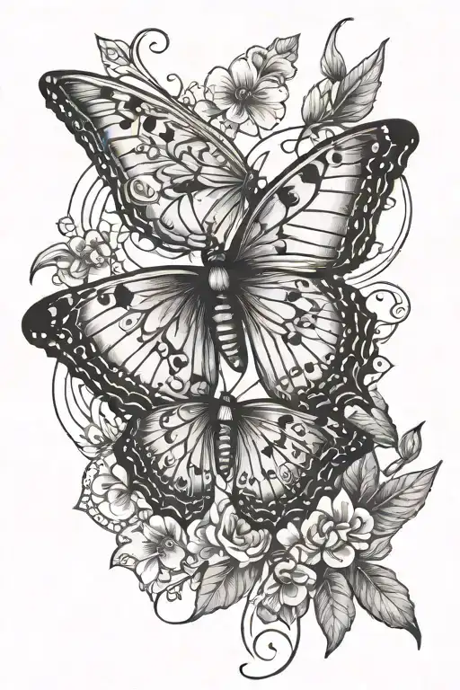 Simple Butterfly With Simple Arrow