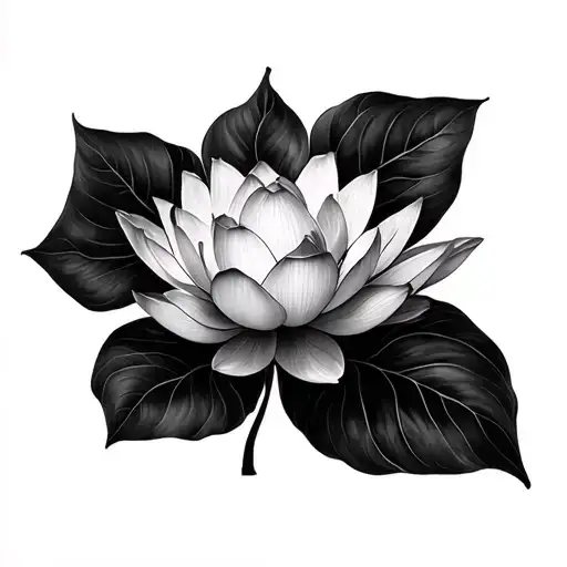 Lotus Flower Large Black Leaves
