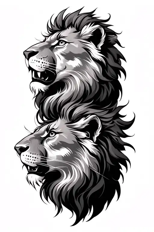 Two Lions And A Virgo Zodiac Sign