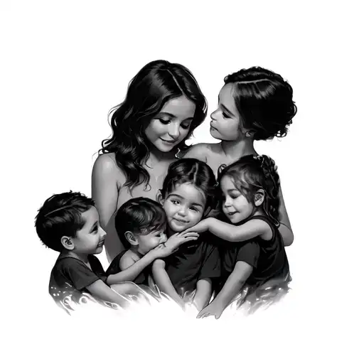 Mom Of Four Children Surrounded