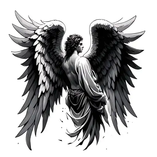 Masculine Angel Wings Spread
