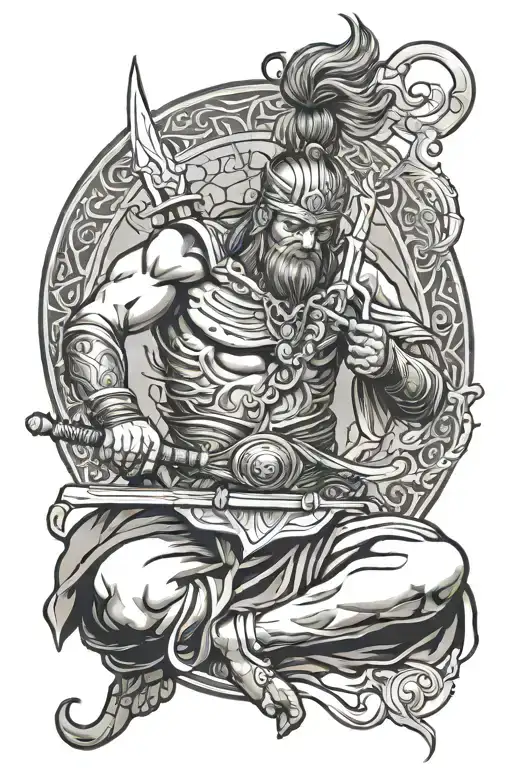 Biblical Warrior Meditating