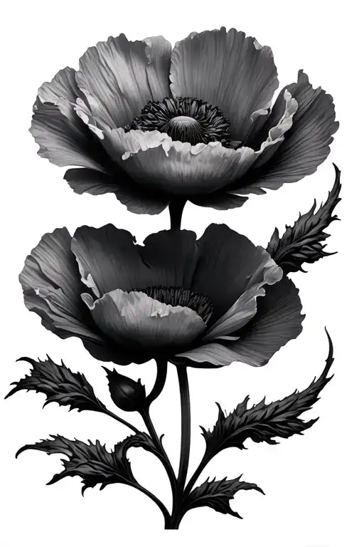 Modern Minimalist Poppy Flower
