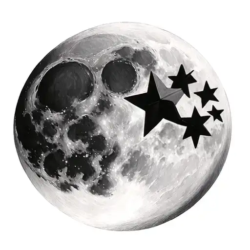 Full Moon And Star Realism