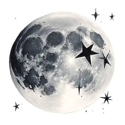 Full Moon And Star Realism