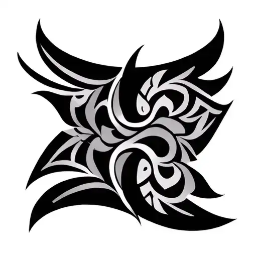 Maori Design For Men's Breast Based On Lines And Shadows With Tribal Effects