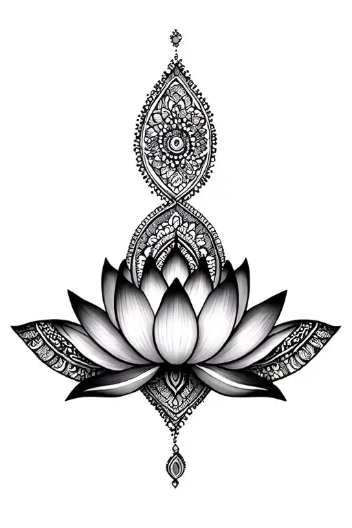 Mandala Lotus Flower With Beaded Lace Patterns