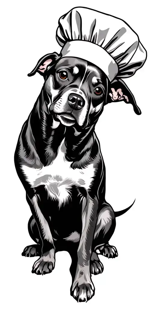 Dog Wearing Chef Hat