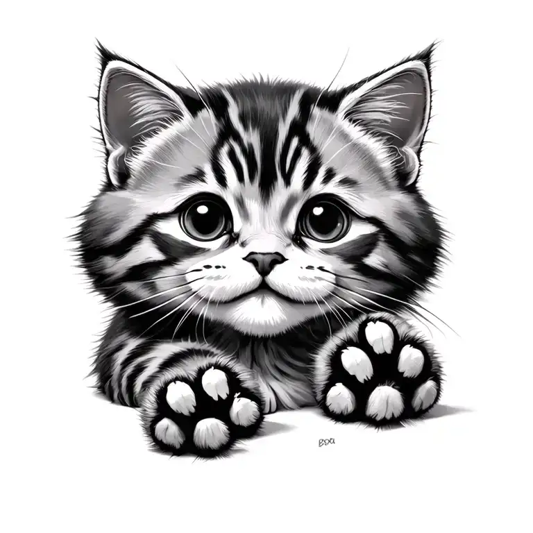 Cat And Paws Cute Style