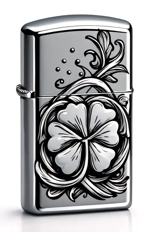 Zippo Lighter With Shamrock Intertwined