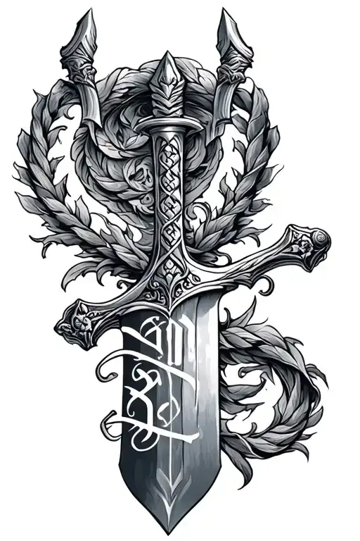 Scottish Sclaymore Sword With Details Around It He Word Sapovnela