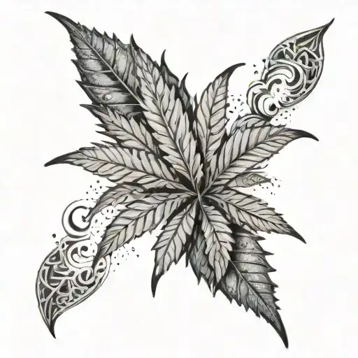 A Cosmic Galaxy Background With A Glowing Cannabis Leaf As The Focal Point