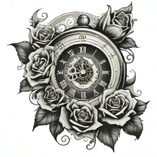 Clock Roses Eye Symbol Integrated
