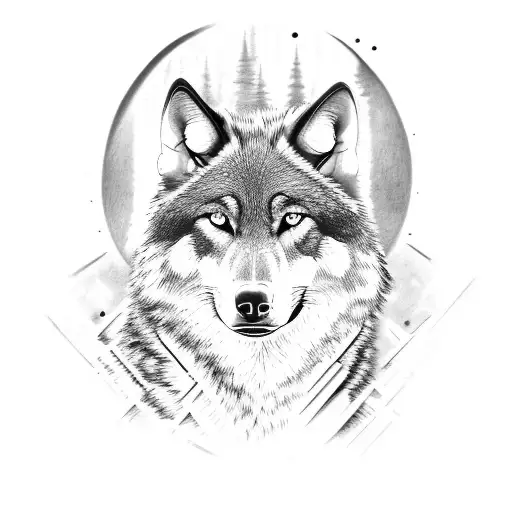 A Dark Wolf With Green Eyes