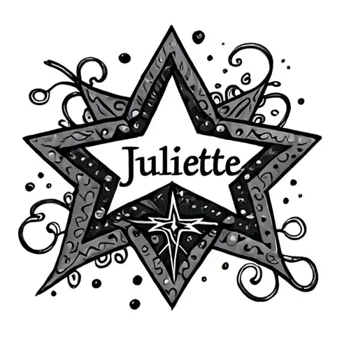 The Name Juliette With Star Connected At The End