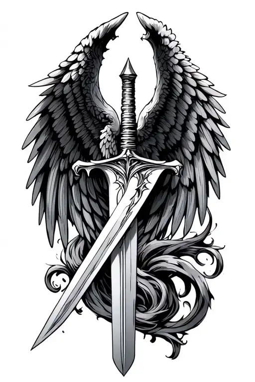 Wings And Sword Down Spine