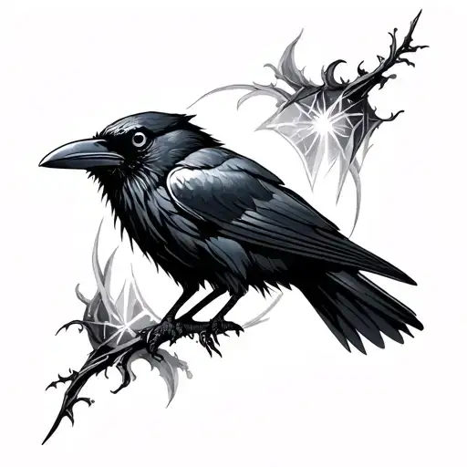 Raven Crystal Lantern Shining Light