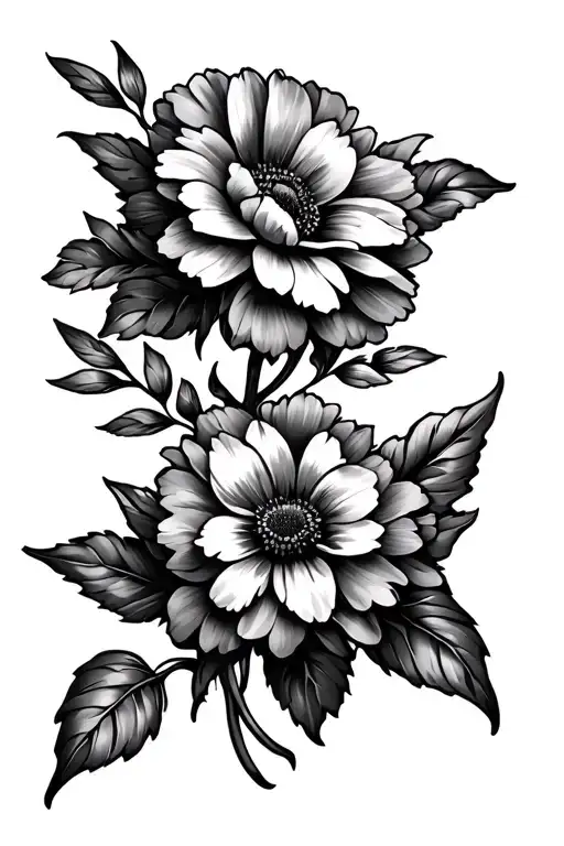 Flowers Going Up Arm Line Work No Stems