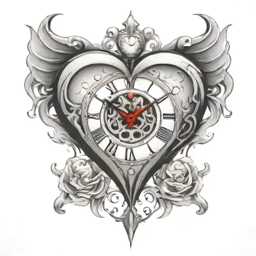 Clock In The Shape Of A Heart