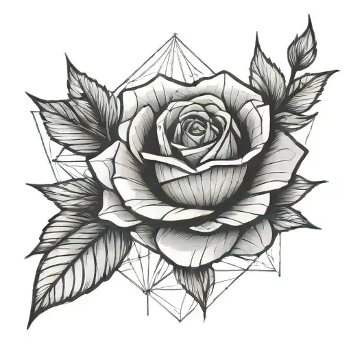 Rose With Geometric Backgrounds