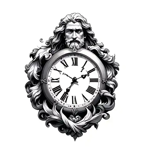 Zeus With A Clock Surrounded
