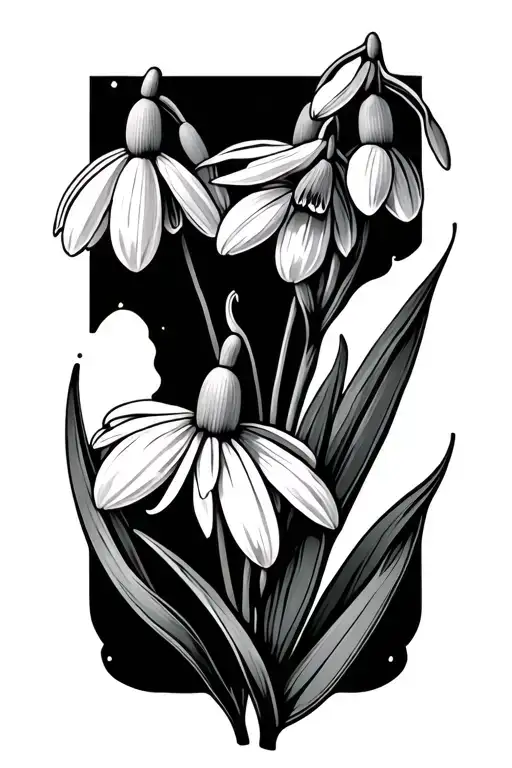 Snowdrop And Aster Flowers