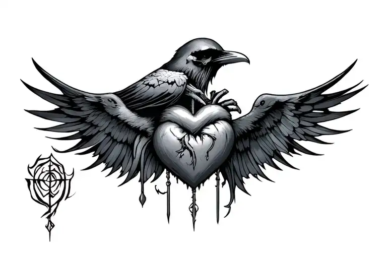 Grim Reaper Sacred Heart Raven